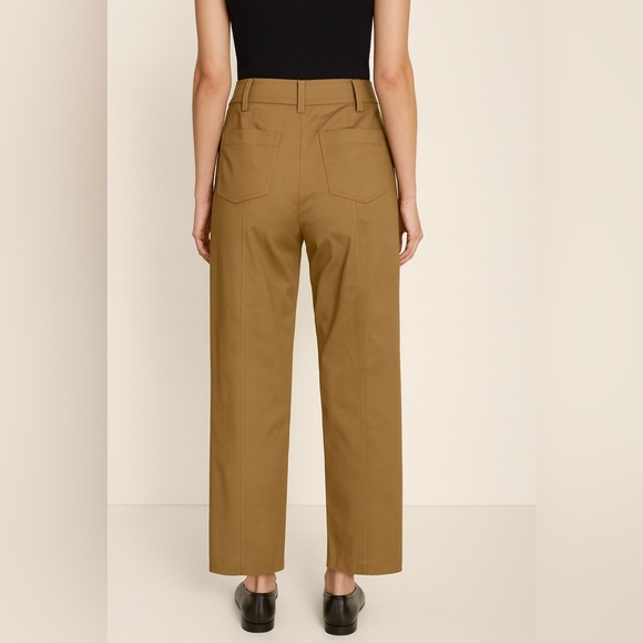Vince Seam Front Cotton Straight Leg‎ Pants Tan Size 10 High Rise - Picture 4 of 15